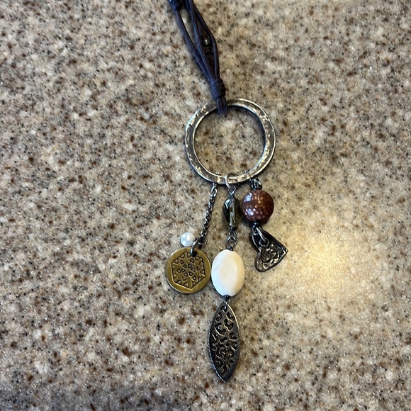 Silpada leather necklace with assorted charms - Picture 2 of 4